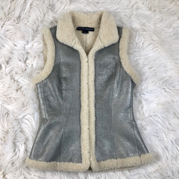 ralph lauren shearling vest